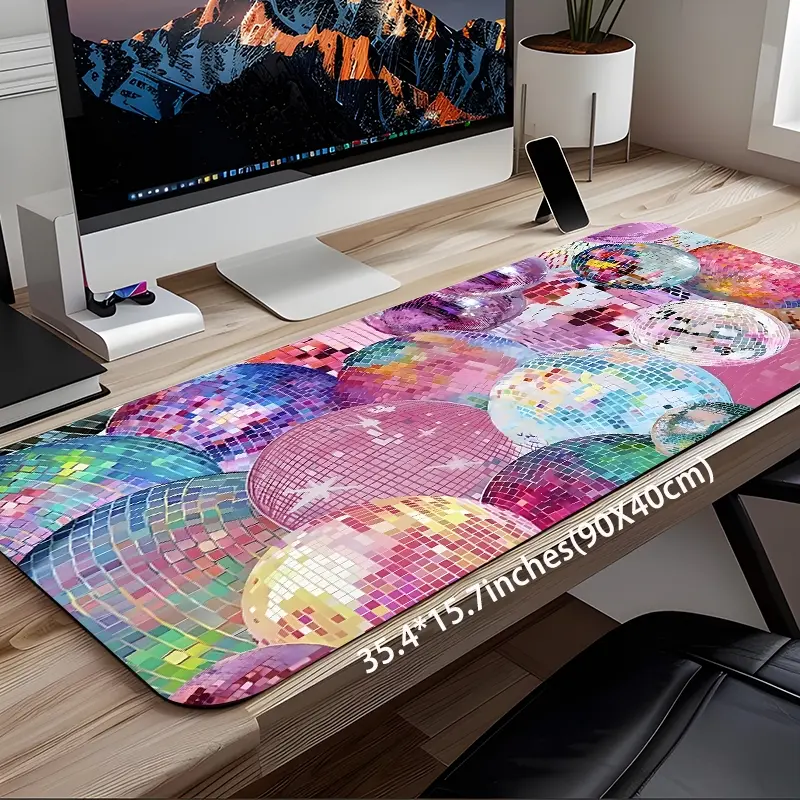 Colorful Disco Ball Gaming Mouse Pad, Mouse Pad For Laptop, Gaming Desk Accessory, desktop decoration protection pad, rubber pad non-slip lock edge work pad, multi-size mouse pad suitable for desktop computer games, work, gift for kids