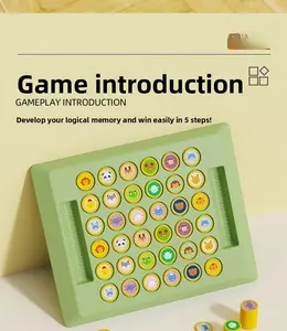 TK Double Battle Animal Flip Chess Children's Matching Magic Calculation Parent-Child Interactive Puzzle Reasoning Game Toy for Logical Memory Development