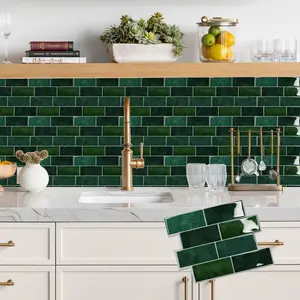 3D Peel-and-Stick Splash-Proof Metro Tiles Waterproof and mold-resistant Ideal for living rooms, kitchens, bathrooms, balconies, and vanities Perfect for home accent walls 20 tiles per pack Decorative smooth adhesive stickers   Ornaments wall panels