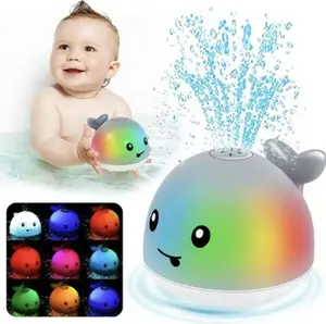 Light Up Whale Bath Toy Sprinkler Automatic Color Changing Induction Water Play Toy for Kids 3+ Perfect Christmas Birthday Gift BPA Free Safe for Toddlers