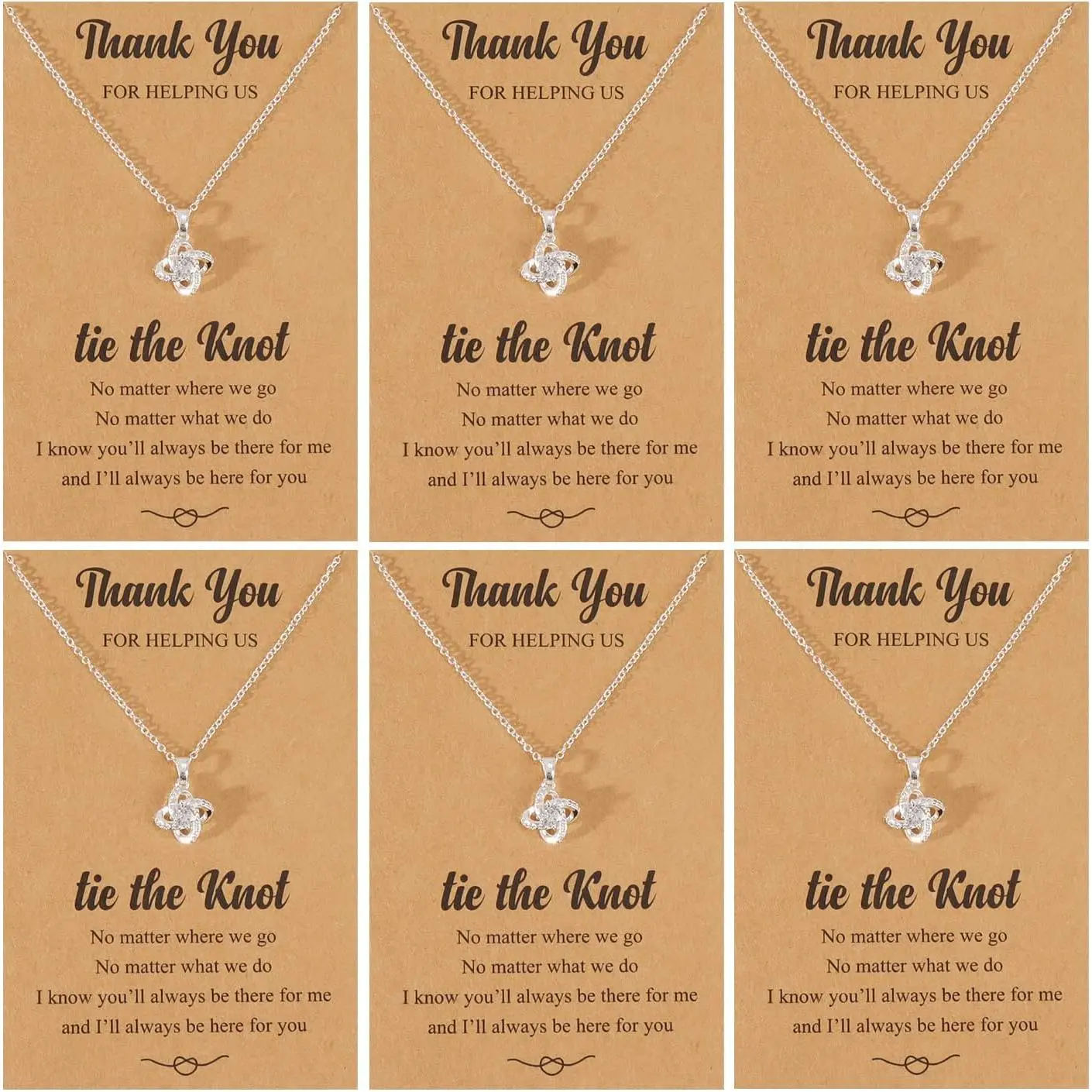 Bridesmaid Proposal Jewelry Sets - Wedding Gift Accessories for Bridal Party Favors, Elegance Necklaces for 2/4/6/8 Bridesmaids Dress Adornment, Cable, 2Pcs Bridesmaids Necklaces, 2/4/6/8Pcs