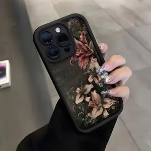Decadent Lily Pattern Phone Case for iPhone 17 Pro Max Plus Air/ 16 15 14 13 12 11 Pro Max/ X/ Plus TPU Shockproof and Stain-Resistant Protective Soft Case Cover Protection