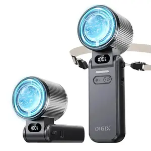 Experience Ultimate Comfort with the DIGIX 3-in-1 Portable Refrigeration Handheld Turbo Fan - 199 Speed Settings, 25,000 RPM, and 15-Hour Cooling for Travel and Indoor Use
