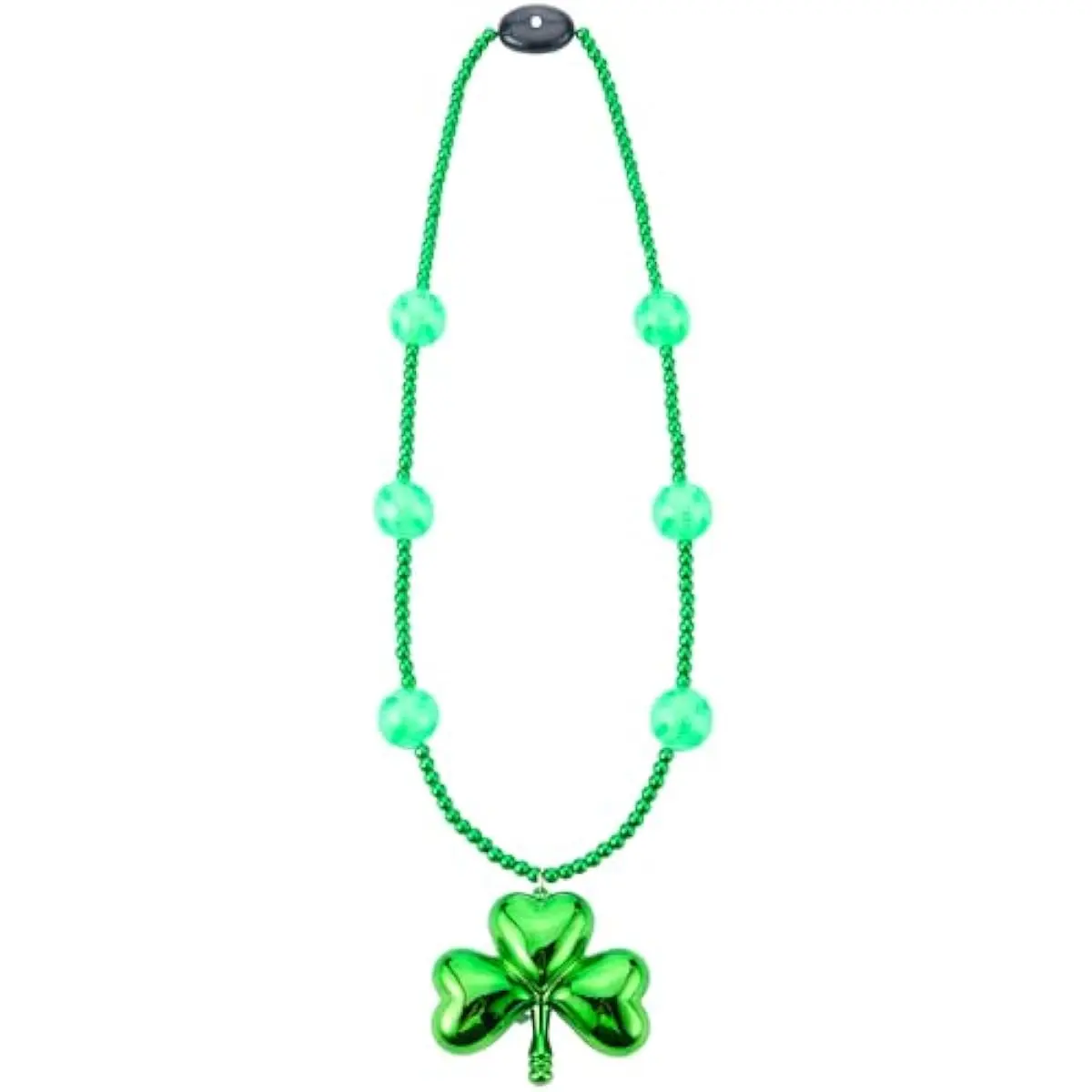 St. Patrick's Day LED Shamrock Bead Necklace, Green Jumbo Bead Necklace for St. Patrick's Day Carnival Dress Up, Costume Party Accessories, Irish Decorations Favors