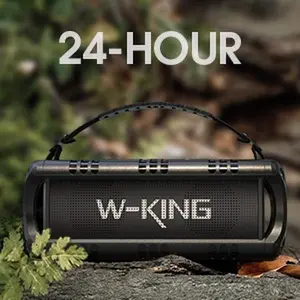 W-KING 60W Peak D8 Mini Portable Bluetooth Speaker, IPX6 Waterproof, 30W Wireless, 24-Hour Playtime, Powerful Bass, NFC, TF Card, USB Playback, Built-in Mic, AUX-IN, for Home, Outdoor Adjustable Subwoofer