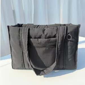 Cozyloucia Cute Puffy Tote Bag for Women with Crossbody Strap Fits Stanley Cup Floral Print Inside Travel Work College Crossbody Bag with Zipper Perfect Christmas Gift