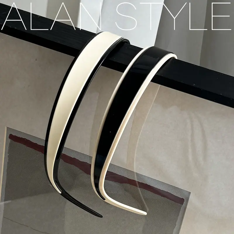 French-style high-end acetate headband, simple double-layer hair accessory, high-quality ladylike design, autumn and winter glasses headband