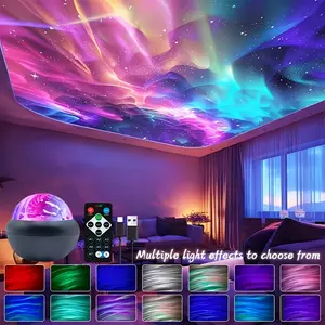 1pc Northern Lights Projector with & USB-Powered Aurora Borealis Lighting Suitable for Bedroom, Party Decorations, Modern Tabletop Device for, Christmas Gift, Operation, Adjustable Ambient Lighting, Starry Sky Projector