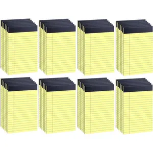 48 Pack Bulk Legal Pads, 5 x 8 Inch Yellow College Ruled Perforated Notepads, Lined Writing Memo Pads for Work Study Daily Note Taking, Refill Notepads for Office Home School
