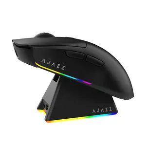 AJAZZ AJ139 V2 MC Game Mouse New PAW3311 Sensor Low Delay the third mock examination Wireless Game Mouse 500mAh Office Essential with Charging Base Lightweight 66g 1K Rate of Return Applicable to E-sports Games and Office Gaming Accessories