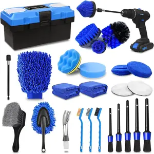 27 count  Detailing Kit,  Detailing Brush Set, Auto Detailing Drill Brush Set,  Detailing Brushes,  Wash Kit,  Accessories,  Cleaning Tools Kit for Interior, Exterior, Wheels