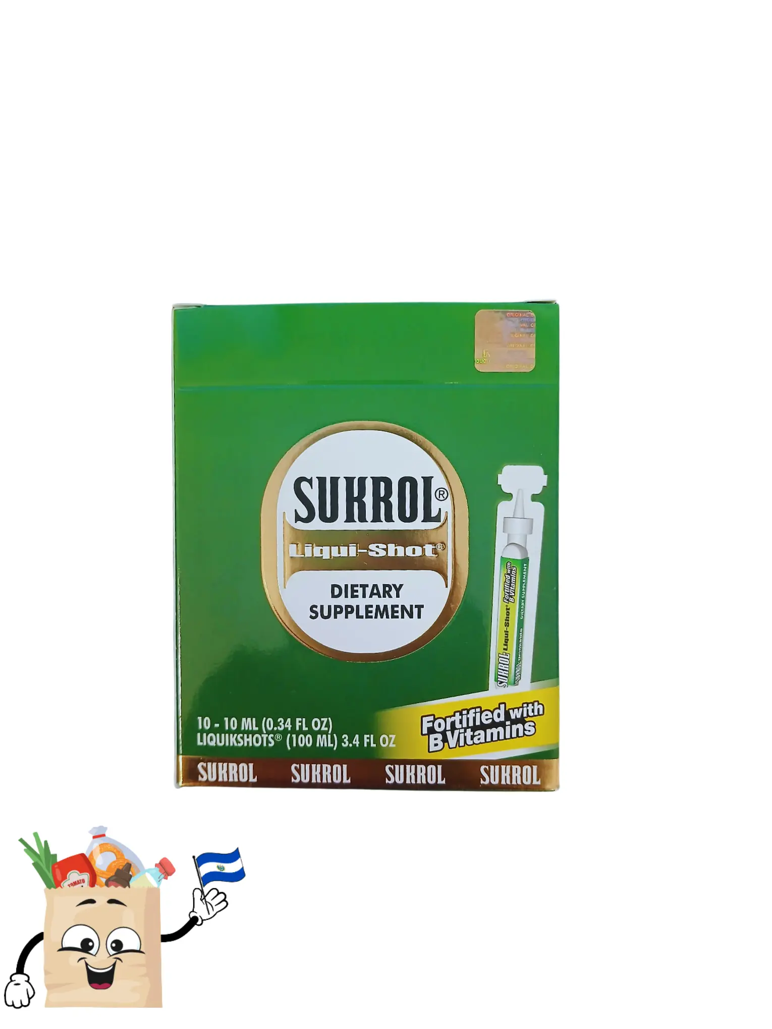 Sukrol Multivitamin Fortified with B Vitamins - Dietary Supplements 10 Liquid Shots from Guatemala