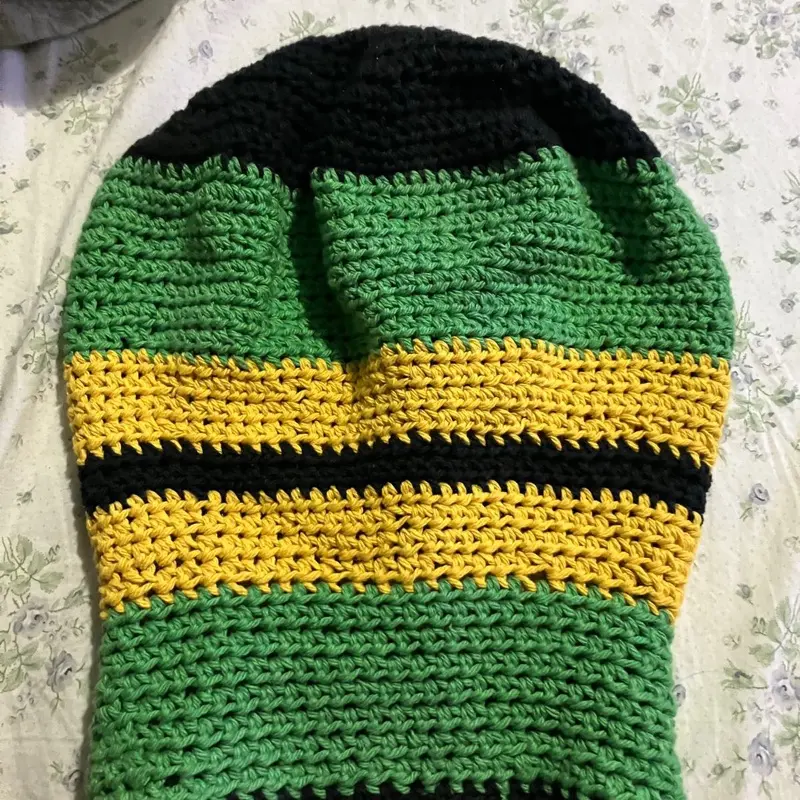 Extreme Slouch Beanie - Jamaican Flag Color Scheme