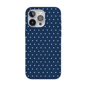Casely iPhone 15 Pro Case | On the Dot | Navy Polka Dot | Compatible with MagSafe | Classic Ultra Thin Design