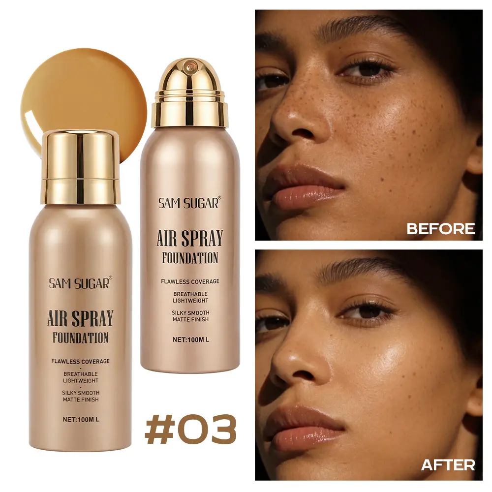 Trendy matte foundation spray. Ultra light with zero powder texture, fits skin well. Natural matte look without heavy feel, creates fresh and long-lasting base makeup Lightweight Foundation