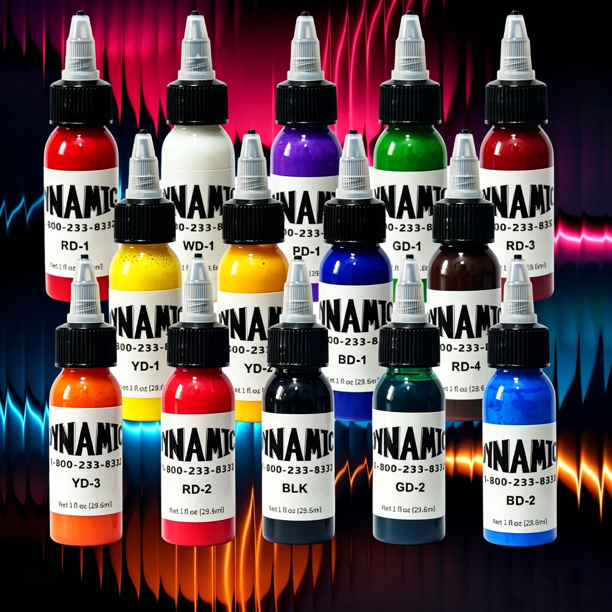 Professional Tattoo Ink Set, 14 Vibrant Colors with Thinner, High-Saturation Bold Liquid Pigment for Fast Coloring on All Skin Types, for Adults & Beginners