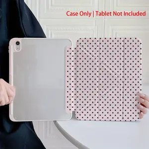Blush Polka Dot Tri-Fold & Y-Fold iPad Case, Built-in Pencil Holder, Auto Sleep/Wake, Adjustable Stand, Compatible with iPad 10th/11th Gen, A16, 10.2", Pro 11" (2020/2021/10th), iPad Air 11", 2025 & Samsung Tab S9 FE+ 12.4"series, Ideal for Personal Use