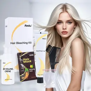 Hair Bleaching Kit, 1 Set Gentle Hair Bleaching Cream & Hair Mask & Brush, Professional Hair Coloring Care & Styling Product