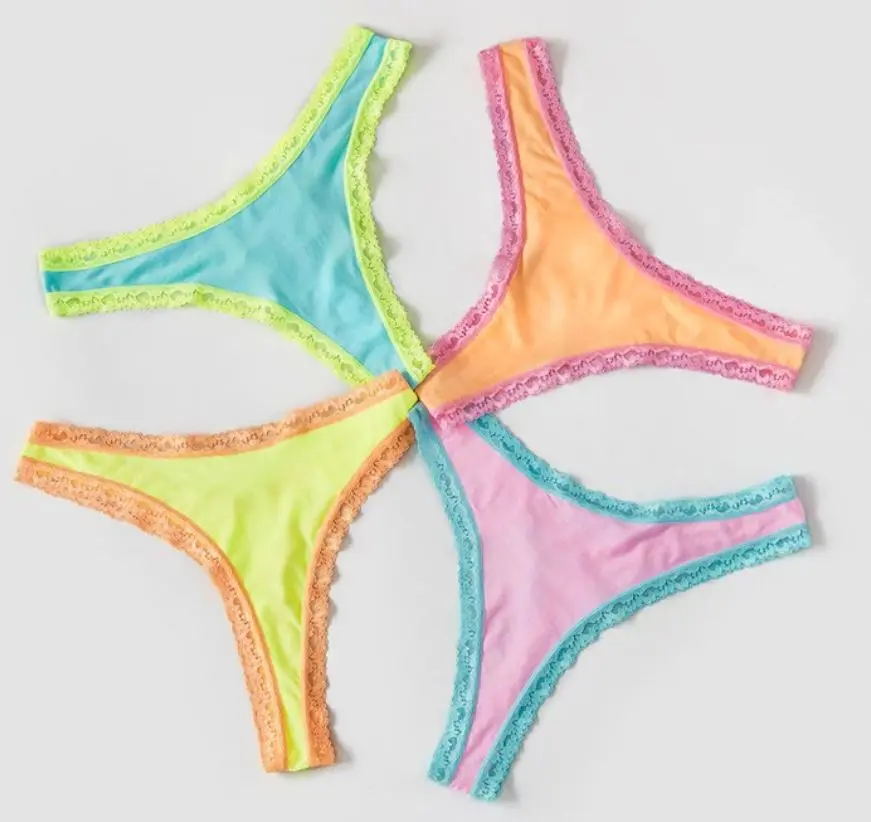 {Stripe & Stare} Neon Candy Thong Box :: Pack of 4