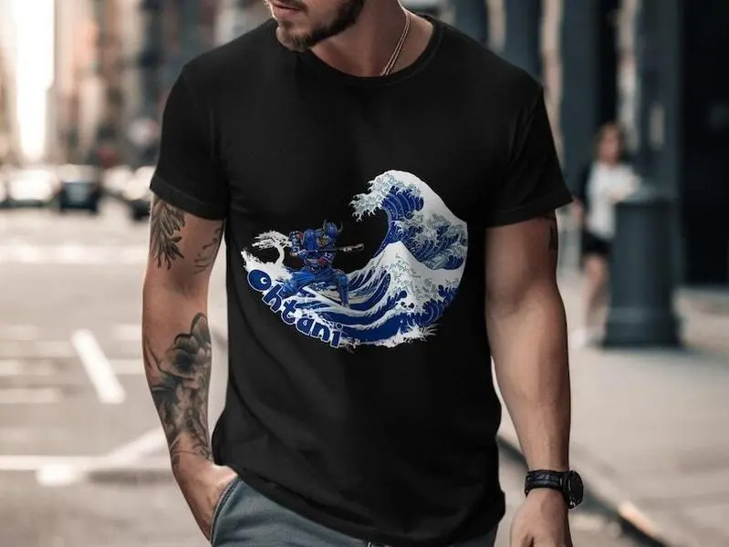 Los Angeles Dodgers T-Shirt, Shohei Ohtani fan tee, Japanese Samurai Warrior tshirt, LA Dodgers, The Great Wave Off Kanagawa Print Tee