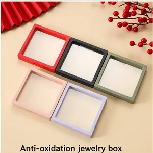 10-Pack Floating Display Boxes, Clear Plastic Stackable Two Sizes Transparent Film Jewelry Storage, Ring Bracelet Nail Pin Holder, Coin Shell Showcase for Collectors, Versatile Usage Organiser