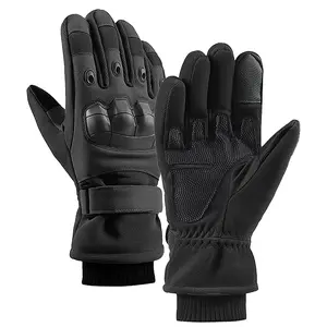 Winter Tactical Gloves – Fleece-Lined Warm Gloves with Knuckle Protection, Windproof Non-Slip Outdoor for Motorcycle, Cycling, Hiking, Work & Cold Weather for Men