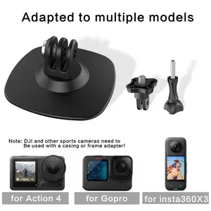 Helmet Camera Mount 2 Pack, Flexible Adhesive Base, 180° Rotatable, Anti-Slip, Universal for Gopro & All Action Cameras
