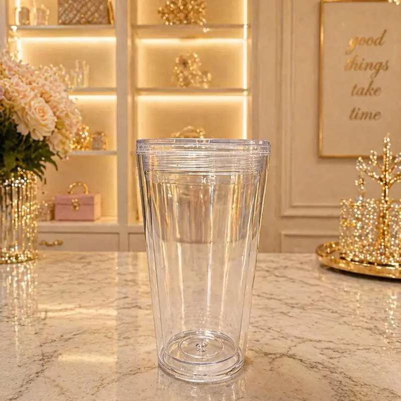 Live Claim New 16oz Snow Globe Cup Double Wall Leak-proof Wide Mouth with Pre-drilled Holes Drinkware