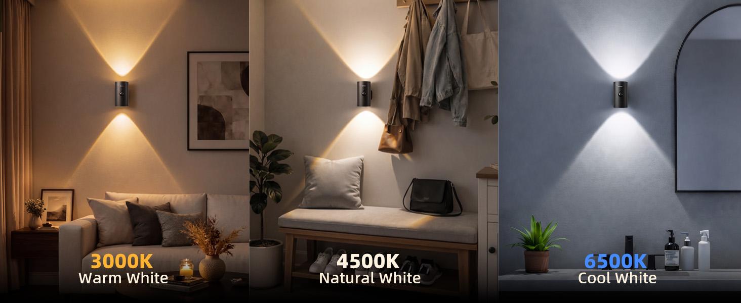 Motion Sensor Light Indoor with Remote, 4000mAh Rechargeable RGB Ambient LED Wall Lamp, Magnetic Stick-On Night Light for Hallway, Stairs, Bedroom and Living Room(2 Pack)