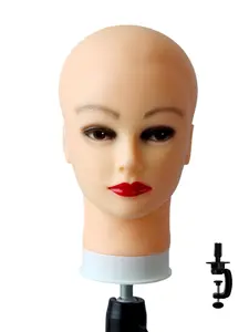 Female Professional Cosmetology Training Mannequin, Bald Mannequin Head for Wigs Making and Display, Includes Free Clamp Stand