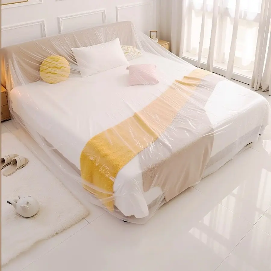 Large Bed Dust Cover, Full Coverage Elasticated Disposable Mattress Protector, Furniture Bedspread Dustproof Shield for Beds and Sofas, Versatile Bedding, Bedspreads Coverlets