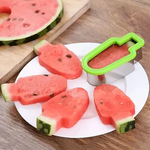 1pc Stainless Steel Watermelon Slicer & Popsicle Mold – Easy Manual Fruit Cutter with Green Handle, No Power Needed, Perfect for Summer Snacks & Parties, Food-Safe Design, Watermelon Slicer And Chopper, Party Snack Prep, Easyclean Material