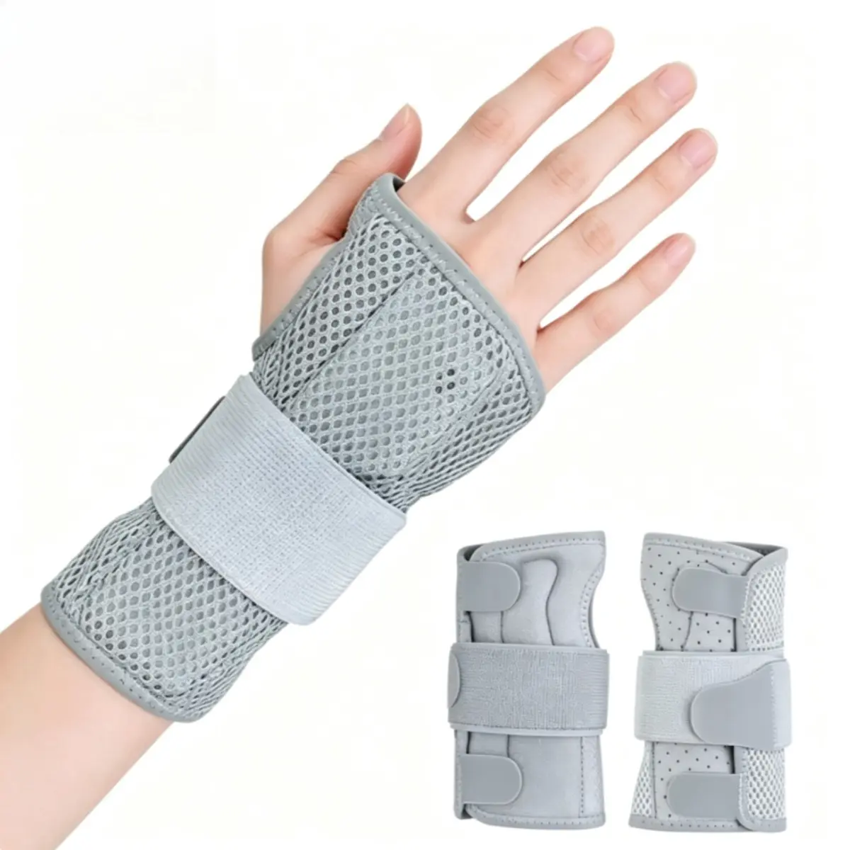 Wrist Compression Sleeve Breathable Adjustable Thumb Support Wrap for Gym Workout Weightlifting Basketball Running Daily Wear 1 Pair