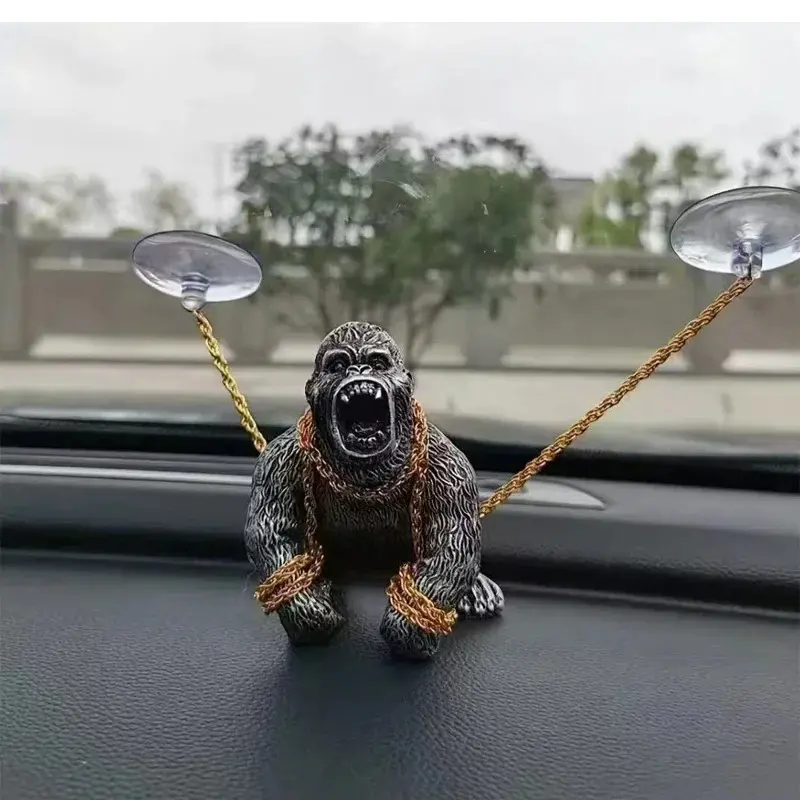 Car Decor Gorilla-Themed Ornaments Car Dashboard Decor ABS Resin Figurines Car Interior Accessories Decor Items Decorations