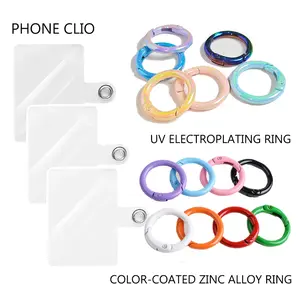 25MM color paint spring ring /PVC Transparent, ultra-thin, adhesive anti-loss tab/clip for hanging，keychain mobile phone chain jewelry accessories