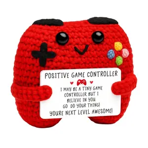 Busy Gaming Life Positive Crochet Game Controller, Handmade Gamer Plush, Cute Gift for Son Daughter Teen Boys Girls, Perfect for Easter Basket Stuffers & Birthday, Fun Novelty Gamer Decor & Holiday Present