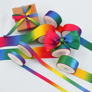 Double-Sided Gradient Rainbow Ribbon Roll, DIY Craft Supplies, Party Decoration, Multiple Sizes Available, Perfect for Origami & Festive Events