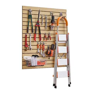 MDF Slat Wall Paneling, 4x4 ft Modular Design Panel with Modular Slots, Coupling Slots, Easy-to-Install Adjustable DIY-Cut Natural Slatwall for Storage Wall & Garage Storage Display