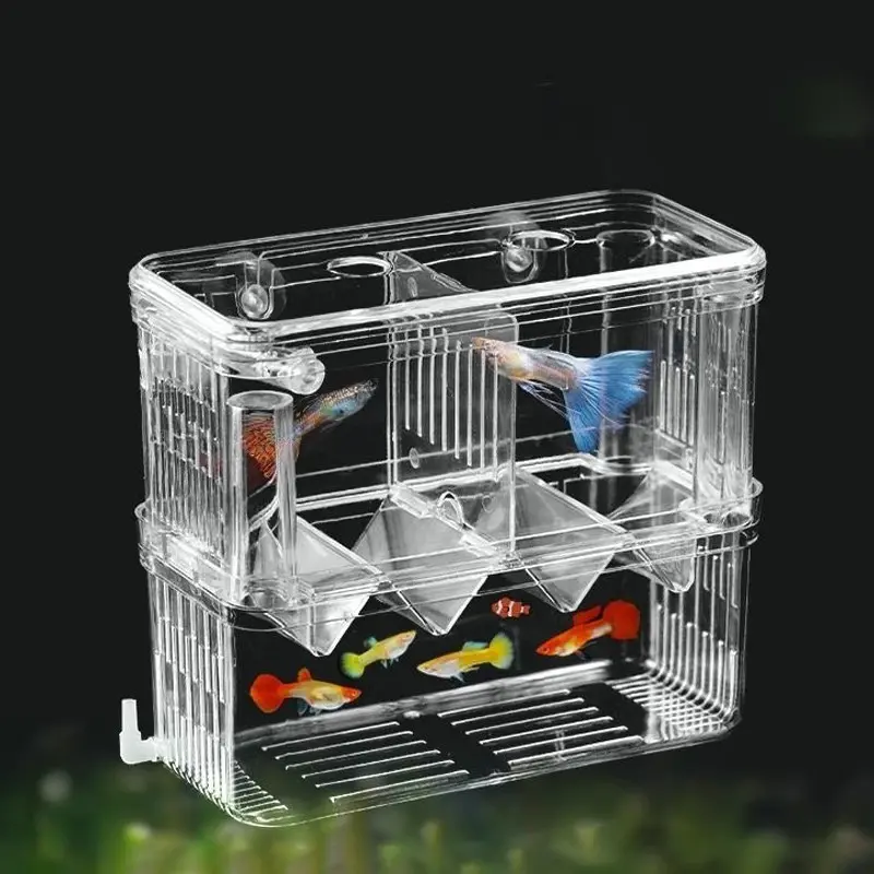 1PC Aquarium Fish Breeder Box Durable Floating Design Betta Fish Tank Fish Breeding Isolation Box Hatching Incubator Box For Baby Fish Shrimp Fishtank