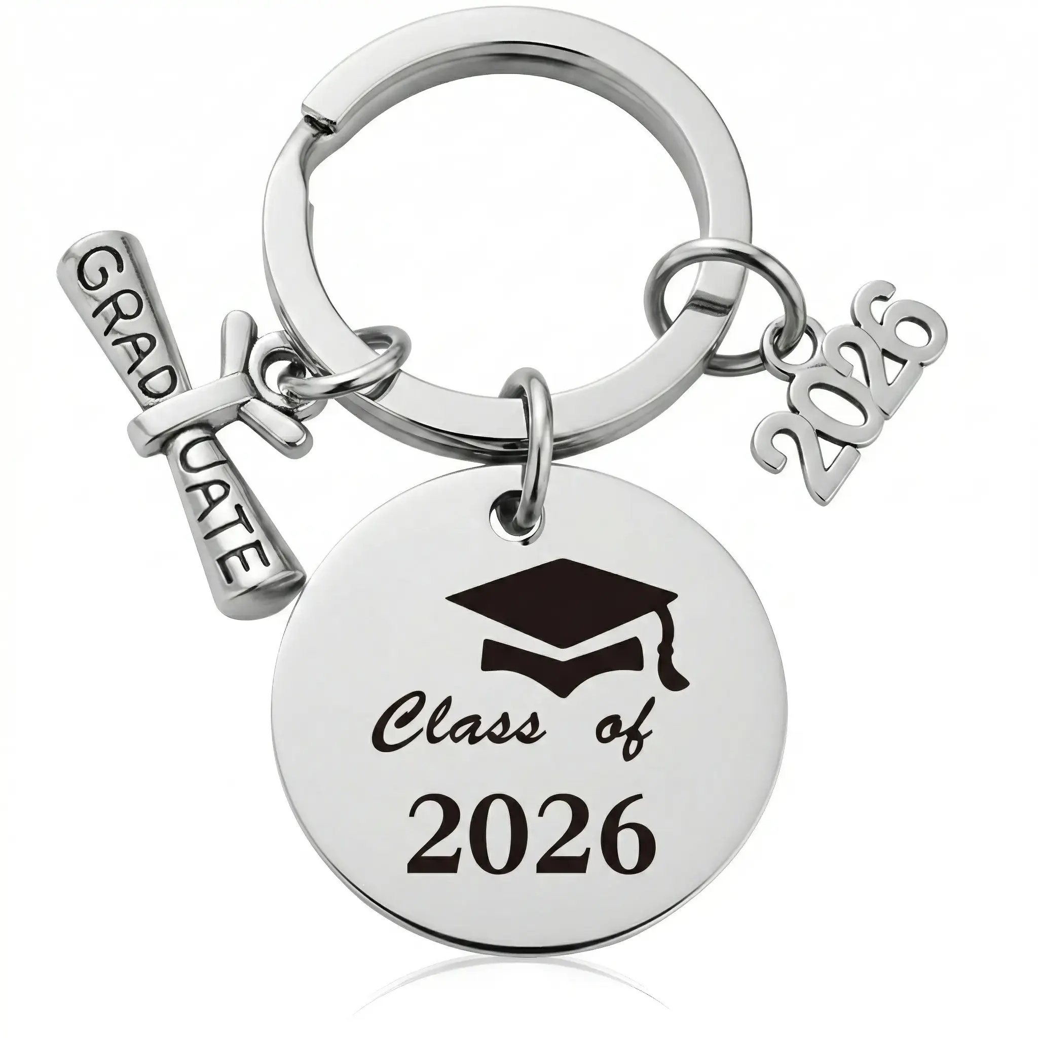 2026 Graduation Keychain, Plain Unisex Collectibles Souvenir, Metal Key Ring Gift for High School & College Graduates, Portable Size