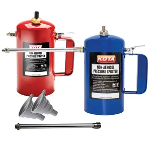 KOTA Non-Aerosol Pressure Sprayer, Refillable Steel Bottle, 32oz Red & Blue
