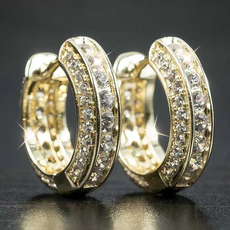 Fashionable and elegant earrings, sparkling accessories for women, earrings for women, stylish accessories, casual and fashionable jewelry, Mother's Day and Valentine's Day gifts, jewelry gifts for her,14k gold-plated