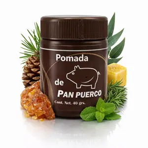 Pomada de Pan Puerco Pomada Cosmética 40g (1.41oz) | Bálsamo de hierbas con cera de abejas, resina de pino y aceites botánicos, ungüento cosmético multiuso, fabricado en México