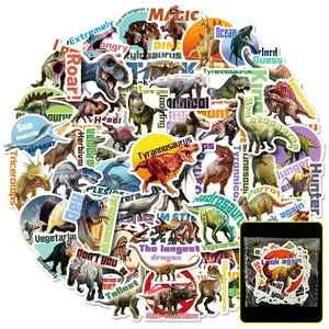 50pcs Dinosaur Stickers, Sticker Decals, Cartoon Realistic Luggage Skateboarding Stickers, Suitable for Scrapbooks, Diaries, Laptops, Water Bottles, Cars, Etc., Gifts with Positive Information