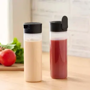 Tupperware Squeeze It Bottles - 2 Pack 12 oz Leakproof Flip Top Caps Durable Dishwasher Safe for Oil Vinegar Syrups & More