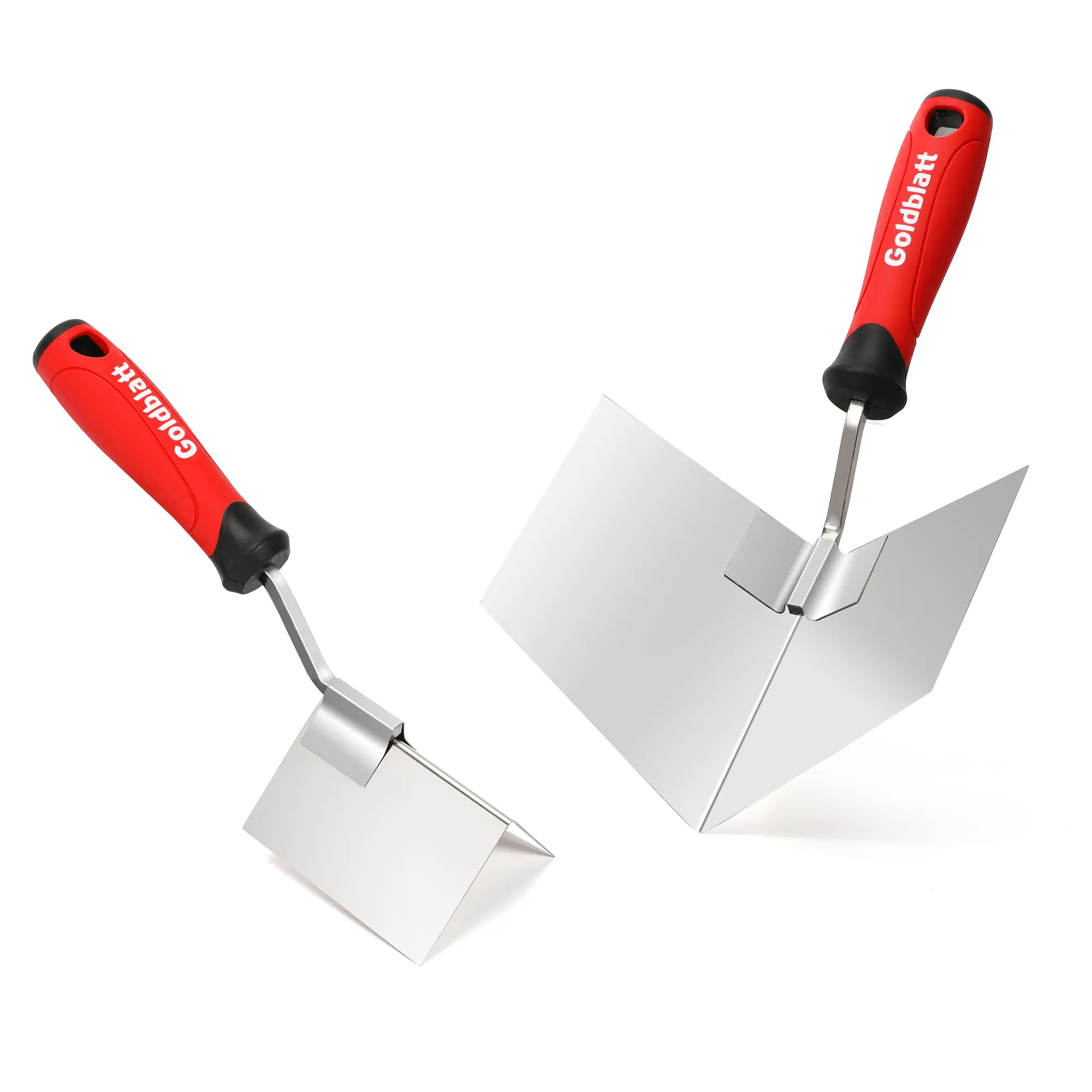 #summersale Goldblatt 2 Pack Drywall Corner Tool Set, 5'' Outside Corner Knife & 3-1/2'' Inside Corner Knife, with Soft Grip Handle - Stainless Steel Sheetrock External Corner Trowel & Internal Corner Trowel
