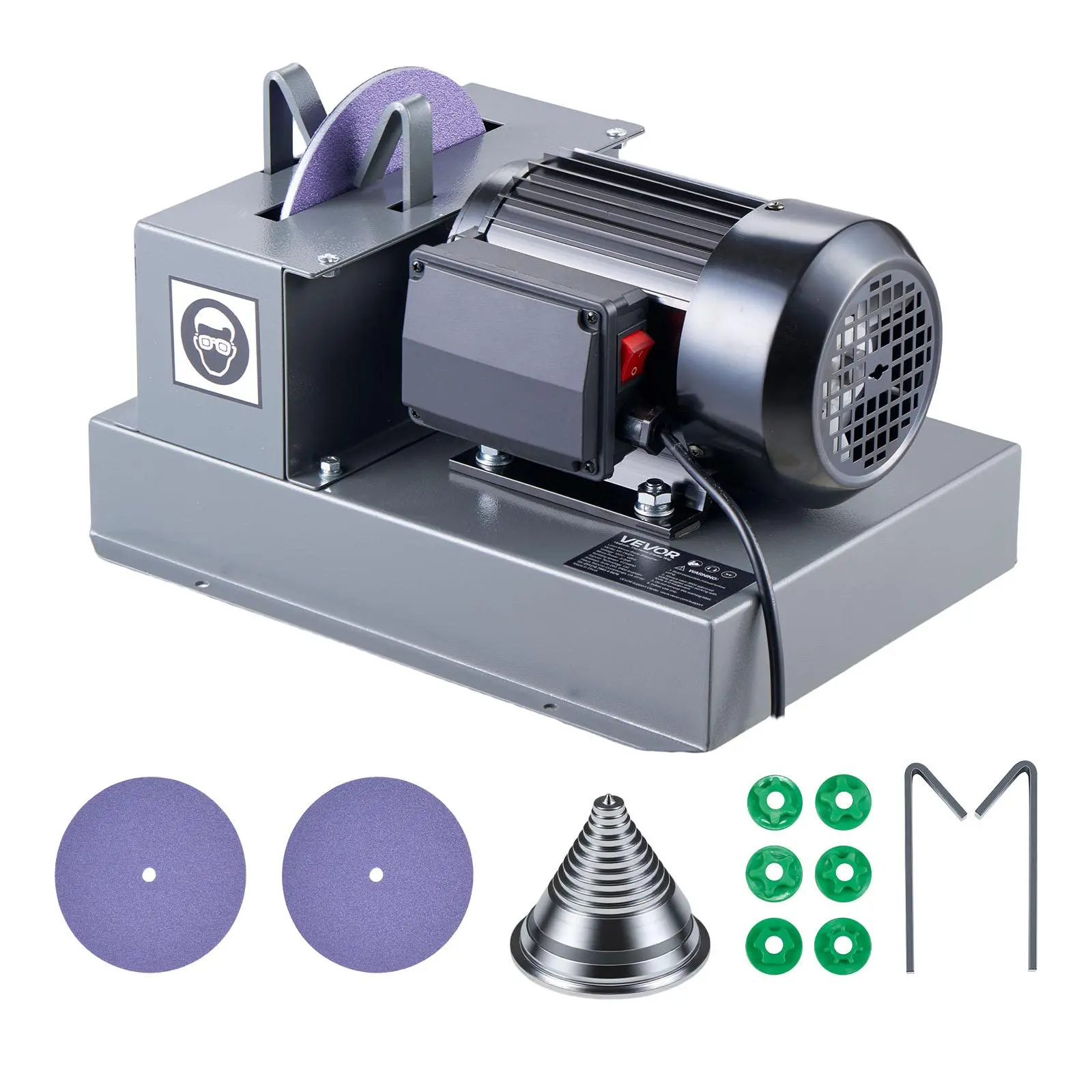【summerfinds】VEVOR Lawn Mower Blade Sharpener, 2/3HP Lawnmower Blade Grinder with 7" Ceramic Grinding Wheel and Balancer, 30° or 40° Blade Sharpening Machine for High Lift, Low Lift, Gator & Flat Blades