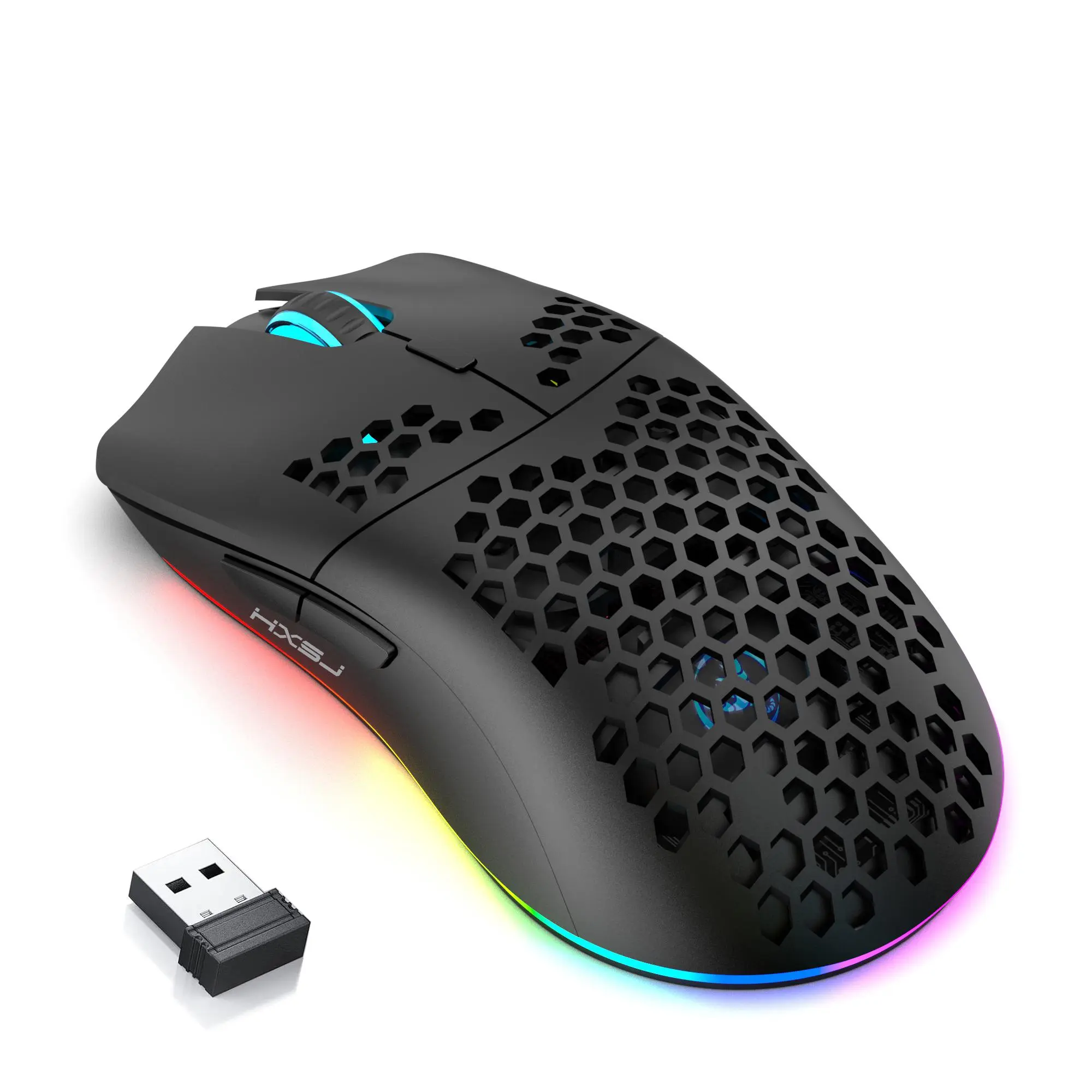 Wireless Gaming Mouse, Rechargeable Ergonomic Design Mouse with RGB Light, Pc Accessories Gaming, Gaming Accessories for Laptop & Desktop, Gaming Peripherals