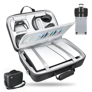 PS5 Carrying Case, Hard Shell Travel Bag for PS5 Slim & Standard, Waterproof Shockproof Portable Storage for PS5 Console, Controllers, Headset, Game Discs & Accessories, Essential Gift for Gamers