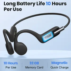 Bone Conduction Headphones, Wireless Open-Ear Headphones, Bluetooth 5.3 with Mic - MP3 Play Built-in 32GB Memory, IPX8 Waterproof Sports Headphones for Gym Workout Swimming Running Cycling.x6-3BY